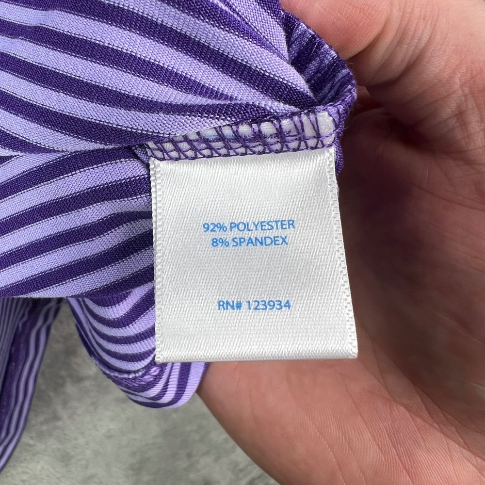 Southern Tide TCU Horned Frogs 1/4 Zip Pullover Men L Purple Striped Performance - Picture 8 of 9